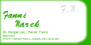 fanni marek business card